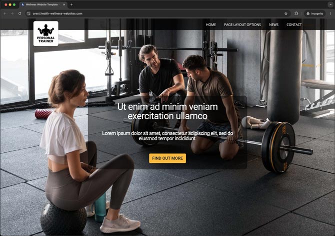 Image of full screen landing page