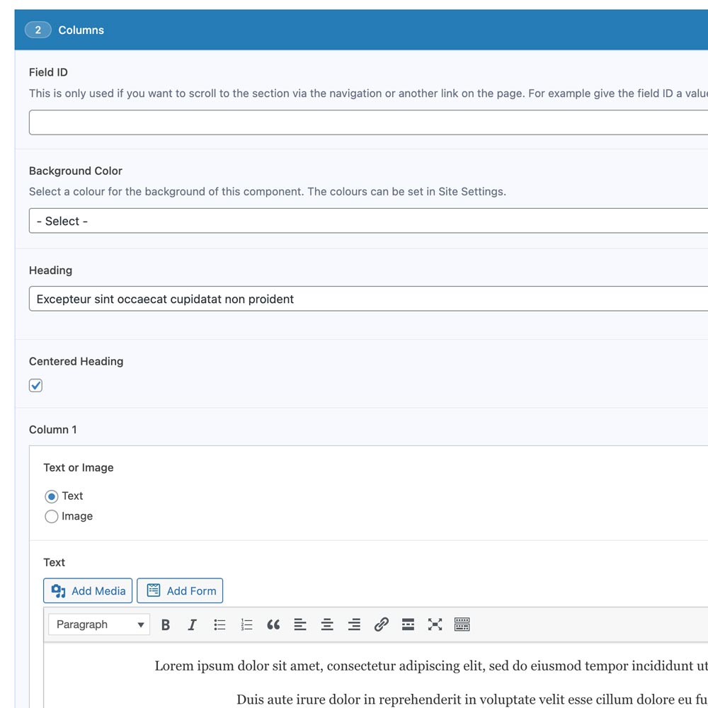 Image of the columns component