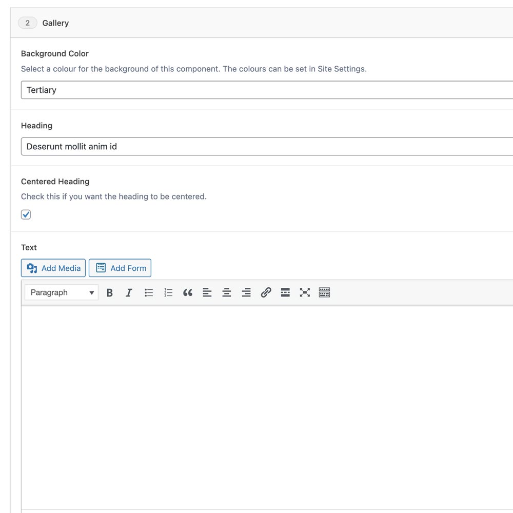 Image of the gallery component