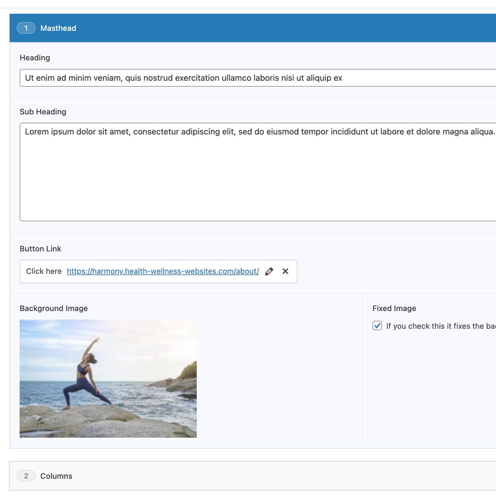 Image of the masthead component
