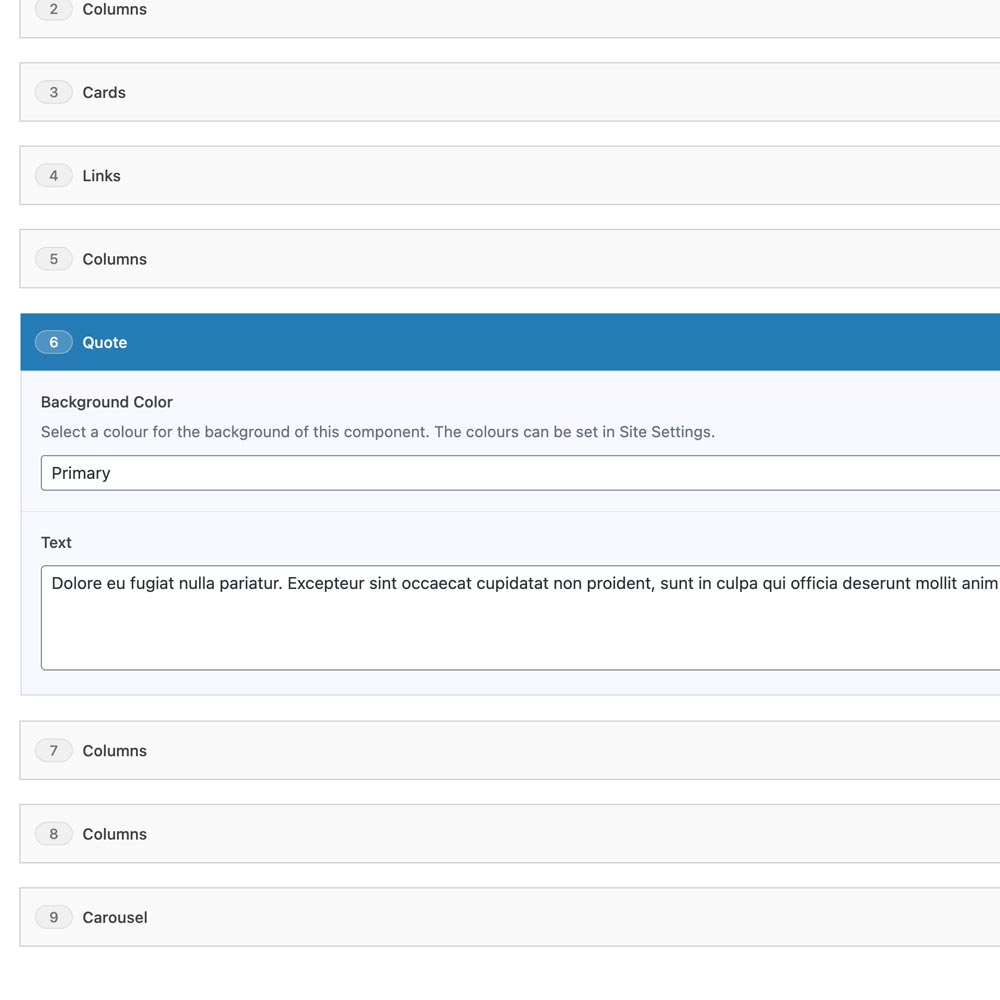 Image of the quote component