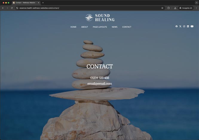 Image of full screen landing page